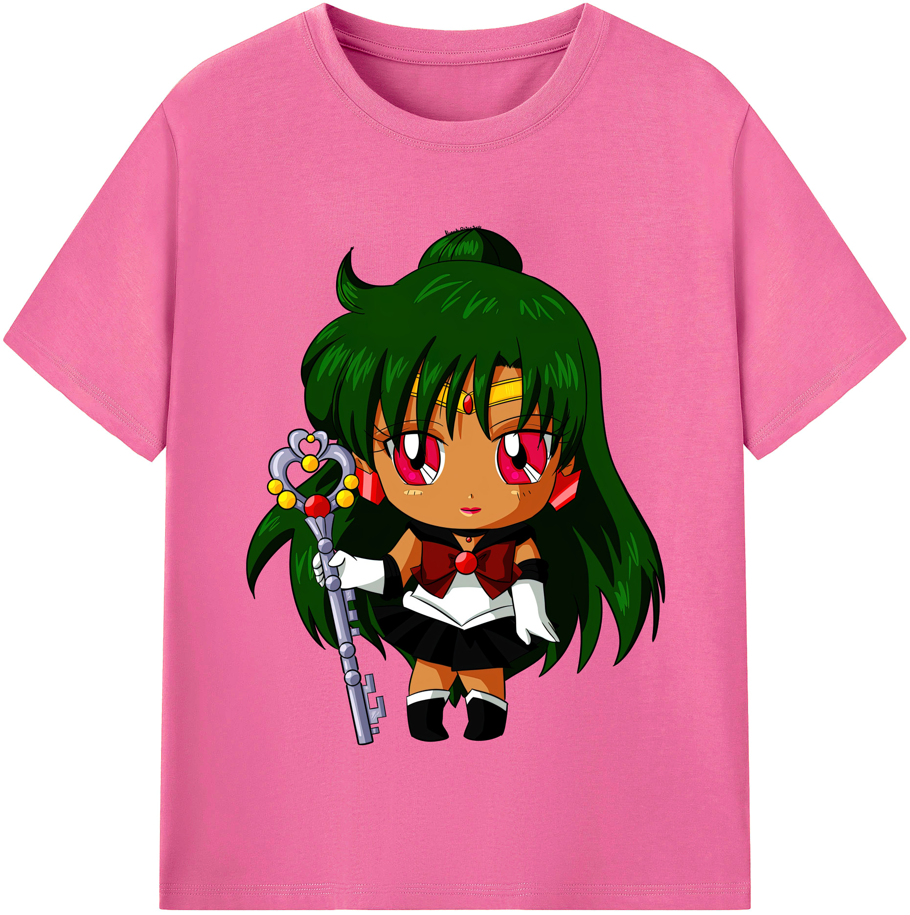 （画像用） 美少女戦士セーラームーン 冥王せつな Sailor Moon Meiou Setsuna レディースカジュアルプリントTシャツ（綿100％）